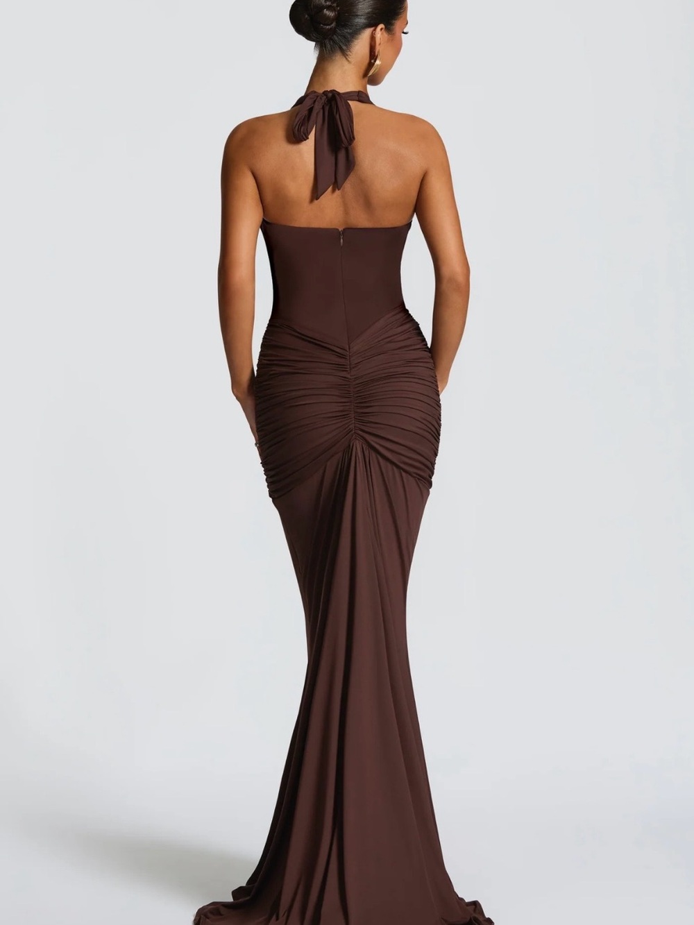Rosetta Maxi Halter Dress - Plum Brown - Picture 4 of 4